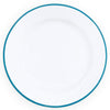 Enamelware Splatter Flat Salad Plate | Turquoise Rim